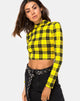 Afbeelding van Rhala Crop Top in Winter Plaid Geel