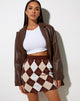 Afbeelding van Riani minirok in gebreide Argyle Tan