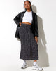 Afbeelding van Rima Midi rok in Dark Base Floral Zwart