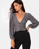 Afbeelding van Roma Lange Mouw Top in Check It Out Zwart