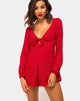 Afbeelding van Romalo Playsuit in Mini Diana Dot Rood en Zwart