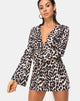 Afbeelding van Romeo Plunge Playsuit in oversized Jaguar