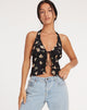 Afbeelding van Roula Halter Top in Rose Garden Black