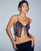 Afbeelding van Rumak Cami Top in Butterfly Vine Flock Zwart en Roze