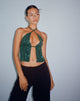 beeld van Runita Halter Top in Drape Sequin Bosgroen