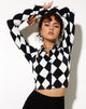 Afbeelding van Ryals Crop Top in Harlekijn zwart-wit