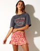 Afbeelding van Rylee minirok in Dark Wild Flower Cantaloupe