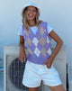 Afbeelding van Sami Vest in Argyle Lila Crème Tan