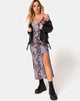Afbeelding van Samia Midi Dress in Grey Bleached Tie Dye