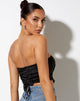 Afbeelding van Sanja Bandeau Top in Satijn Zwart
