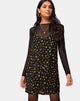 Afbeelding van Sanna Slip Dress in Mini Astro Zwart