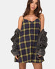 Afbeelding van Sanna Slip Dress in Ruit Bruin Geel