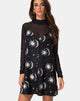 Afbeelding van Sanna Slip Dress in Sun Moon Stars BW