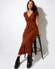 Afbeelding van Sanrin Midi Dress in Dainty Daisy Bombay Brown