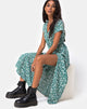 Afbeelding van Sanrin Midi Dress in Floral Field Green