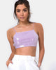 Afbeelding van Sasha Crop Top in Matte Mini Pailletten Lila