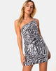 Afbeelding van Sattia Bodycon Jurk in Trippy Zebra Helder Pailletten