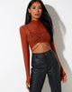 Afbeelding van Sauja Crop Top in Mesh Brick