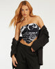 Afbeelding van Sayri Bandeau Top in Mono Doodle Zwart