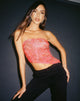 Sayunda Bandeau Top in Rose Petal Red