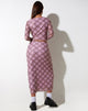 BEELD VAN Wesley Crop Top in roze vage ruit