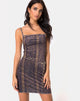 Afbeelding van Selah Bodycon Jurk in Fluweel Bruin Slang