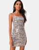 Afbeelding van Selana Bodycon Jurk in Tijger met Heldere Pailletten