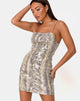 Afbeelding van Selana Bodycon Dress in Acid Snake Clear Sequin