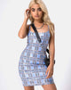 Afbeelding van Seleh Bodycon Jurk in jaren '90 ruit met doorzichtig lovertje