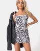 Afbeelding van Selest Bodycon Dress in Mono Animal Grijs en Wit