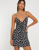Afbeelding van Senora Mini Dress in Grunge Daisy Zwart
