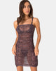 Afbeelding van Seruchi Bodycon Jurk in Rar Luipaard Mesh