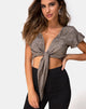 Afbeelding van Shae Crop Top in Satijn Roos Zilvergrijs