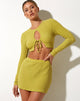 Afbeelding van Shakara Lange Mouw Top in Bubble Jersey Olijfolie