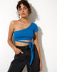Afbeelding van Shanon Gewatteerde Top in Rib Aqua