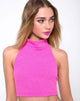 Afbeelding van Sharma Crop Top in Knit Crink Hot Pink