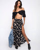Afbeelding van Shayk Maxi rok in Grunge Daisy Floral
