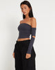 Afbeelding van Shelbo Bardot Crop Top in Ocean Storm