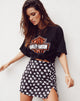 Afbeelding van Sheny minirok in 90s Daisy zwart-wit