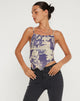 Afbeelding van Shindu Mesh Vest Top in Collage Floral Shadow Purple