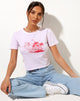 Afbeelding van Shrunk T-shirt in babyroze paradijs dolfijn