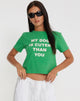 Afbeelding van Shrunk Tee in Bush Green My Dog Is Cuter Than Yours