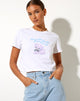 Afbeelding van Shrunk T-shirt in wit Dreamy Kittens