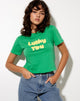 Afbeelding van Shrunk Tee in Green Lucky you