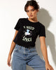 Afbeelding van Shrunk T-shirt in zwart Ik heb ruimte nodig