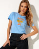 Afbeelding van Shrunk T-shirt in oceaanblauw Squeeze Me