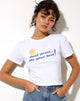 Afbeelding van Shrunk T-shirt in Wit Dont Stress Doe Je Best
