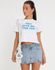 Afbeelding van Shrunk Tee in White You Give Me The Ick