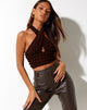Afbeelding van Silta Crop Top in Bubble Jersey Bruin