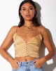 Afbeelding van Sipa Crop Top in Satijn Zebra Caramel